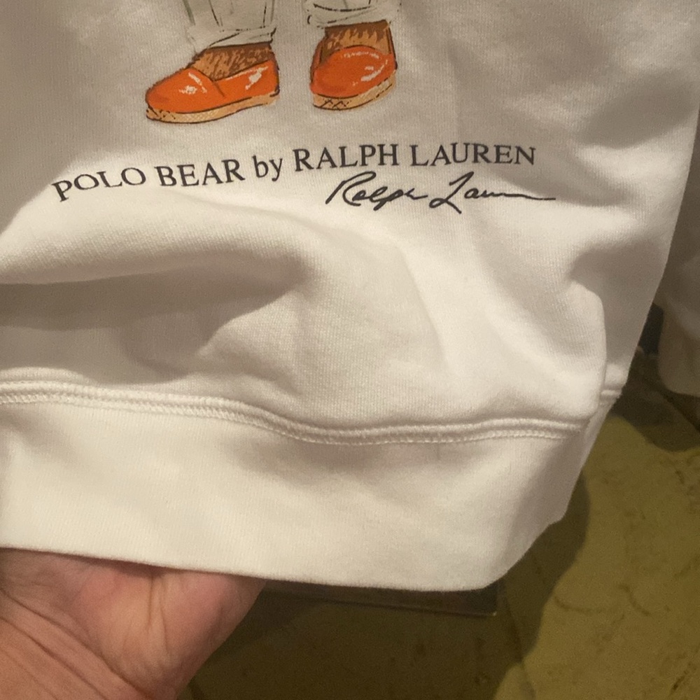 Ralph Lauren Polo Bear Fleece Sweatshirt - Size 7 Kids - Picture 6 of 7